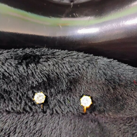 Goldtone Clip-on Earrings with Faux Diamond (234 & 256) - Picture 5 of 5